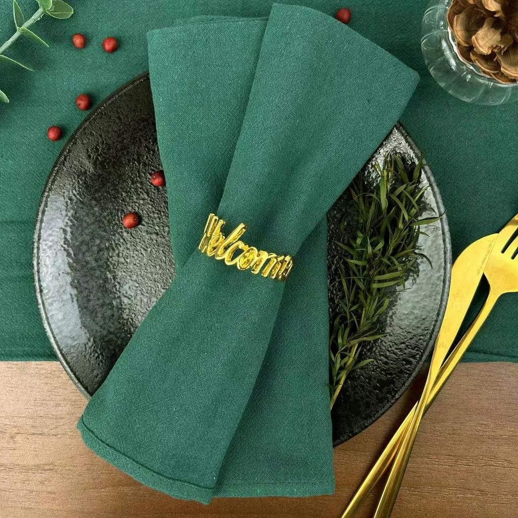 4PCS 30X45CM Cloth Napkins 100% Cotton Fabric Dinner Kitchen Towels Table Design Mat Weddings Baby Shower Christmas Decoration