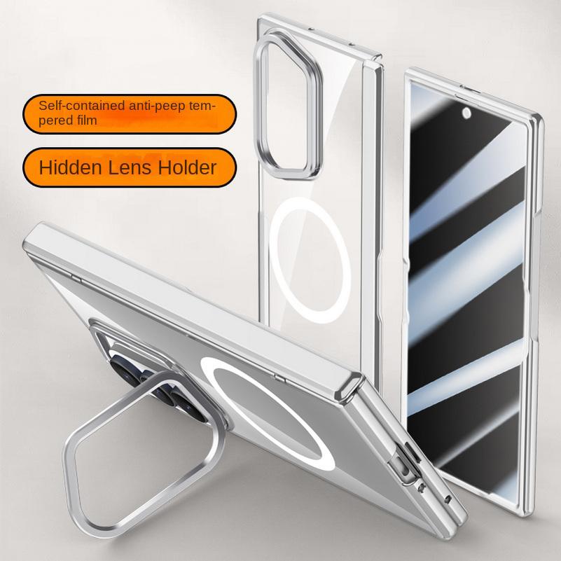 

Transparent Magsafe Magnetic Tempered Screen Glass Protector Phone Case for Samsung Galaxy Z Fold7 Spring Hing Holder Back Cover Galaxy Z Fold7