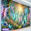 2D bunte Märchen-Wandteppich, leuchtender verzauberter Wald mit Feen Wandbehang, mystische Landschaftsdeko