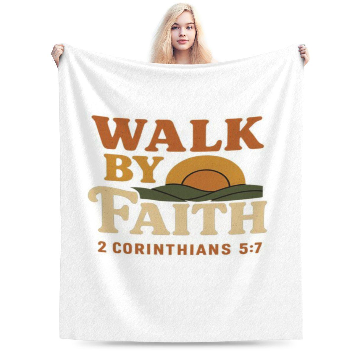 

Walk By Faith Retro Typography Personalized Soft Decorate Home An UltraSoft Micro Fleece Blanket 75x100cm 30x40in