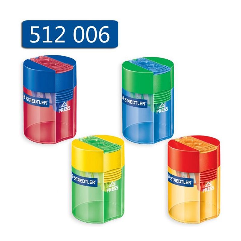 STAEDTLER 512 006 Double-Hole Barrel Pencil Sharpener - Colorful