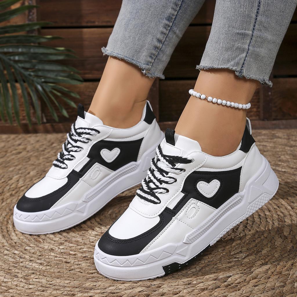 Fashion New Thick-soled Non-slip Walking Shoes Spring/autumn Round Toe Lace-up Sexy Comfortable Casual Sneakers for Women