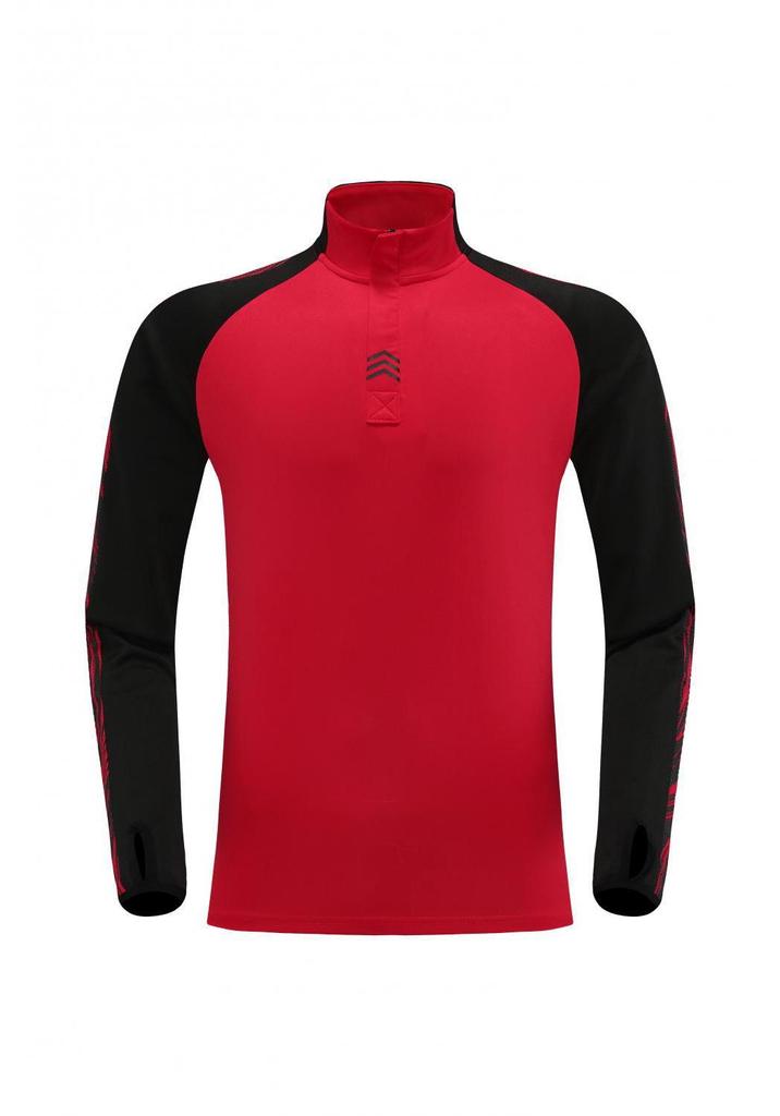 Unisex Long-Sleeve Football Jersey and Half-Zip Uniform Set for Children and Adults