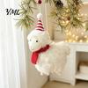 Desktop Festive Ornaments Plush White Sheep Christmas Ornament, Cute Knit Hat Lamb Tabletop Decoration, Soft Knitted Accessories Fabric Hanging
