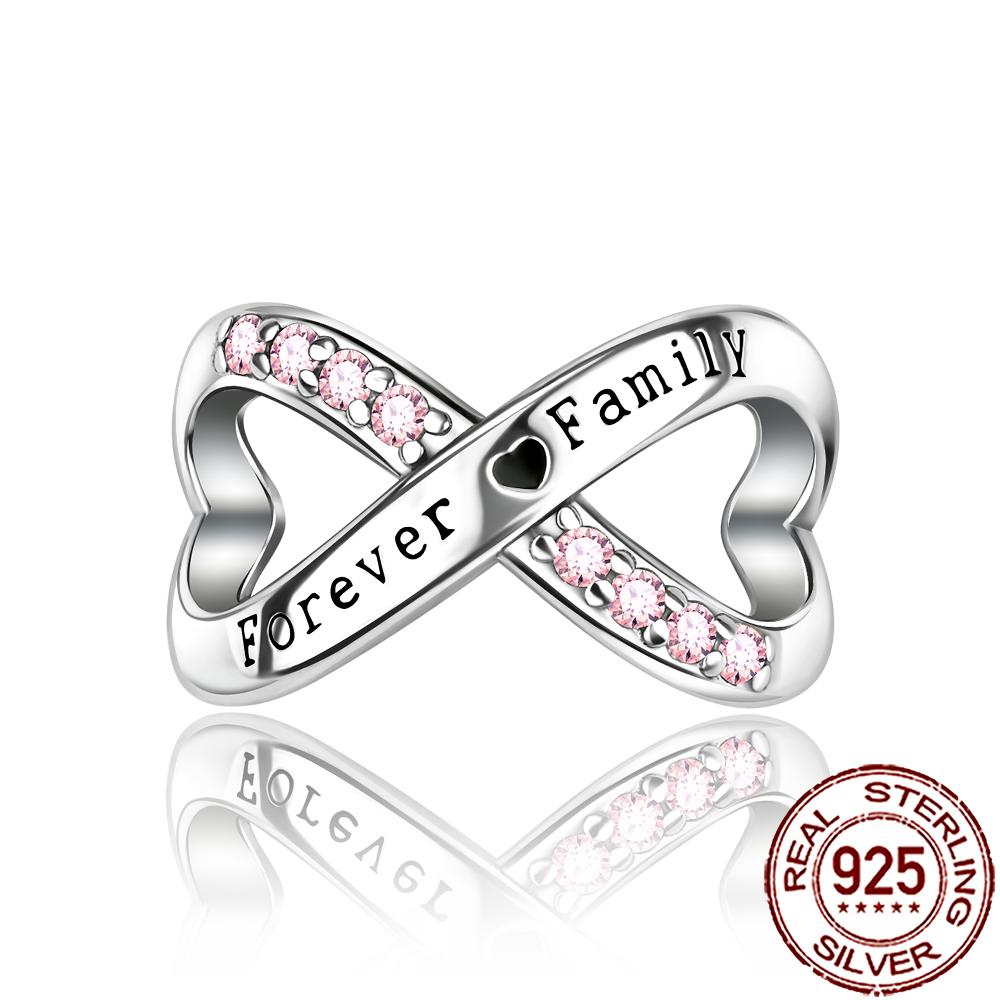 New Charms Copper Sister Daughter Mum Mother Family Love Heart Beads Fit Origina Bracelet Necklace Diy Jewelry