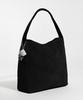 Np Studio Unisex Mellow Suede Hobo Big Shoulder Bag Black