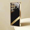 Electroplated Gold New Phone Case for Samsung Galaxy S26 Ultra S25 Plus S24 S23 S22 Fe Tempered Glass Artistic Texture Patterns