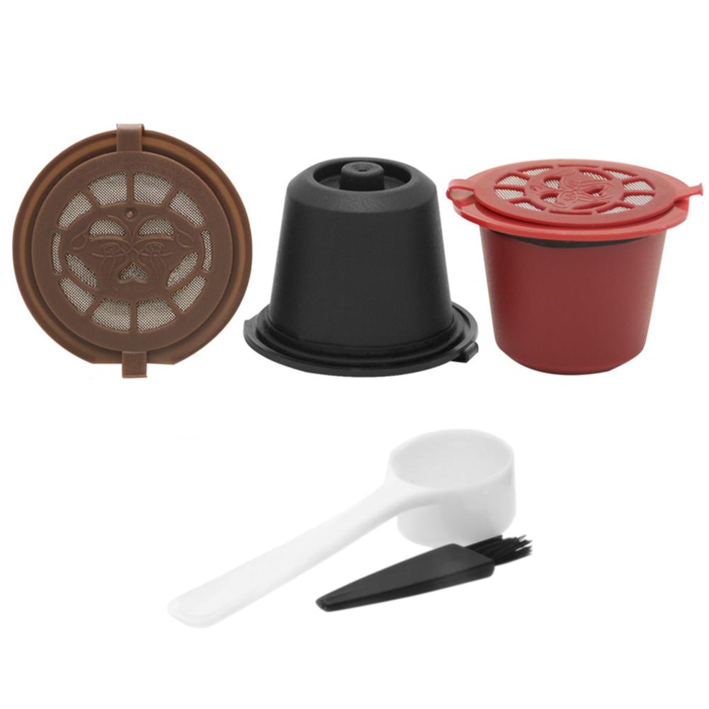 

15-3 шт. Многоразовые капсулы-фильтры для кофемашины Nespresso с ложкой и щеткой, многоразовые кофейные капсулы, кофейные инструменты