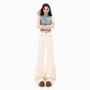 Frühling Sommer Schwer Vollstern Strasssteine Gürtel Design Schlank Weites Bein Jeanshose Für Damen Lässige Hose Übergröße Jeanshose