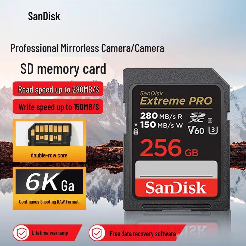 SanDisk 256GB Extreme Pro SD Card V60 U3