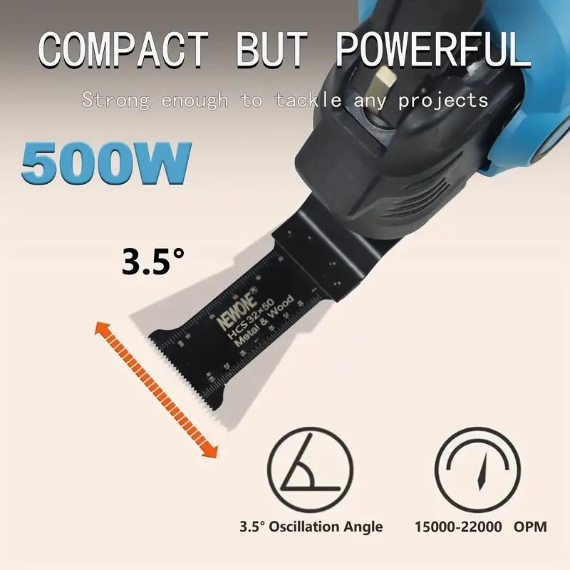 500W Anti-Vibrations-Oszillationswerkzeug, sechs Geschwindigkeiten Leerlaufdrehzahl 3,5 ° Schwingwinkel, geeignet zum Polieren von Holz und Schaben von Wasserschlämme