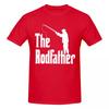 Unisex The Rodfather Fly Fishing Graphic T Shirt Vintage Plus Size Cotton Crewneck Sleeve Tshirt