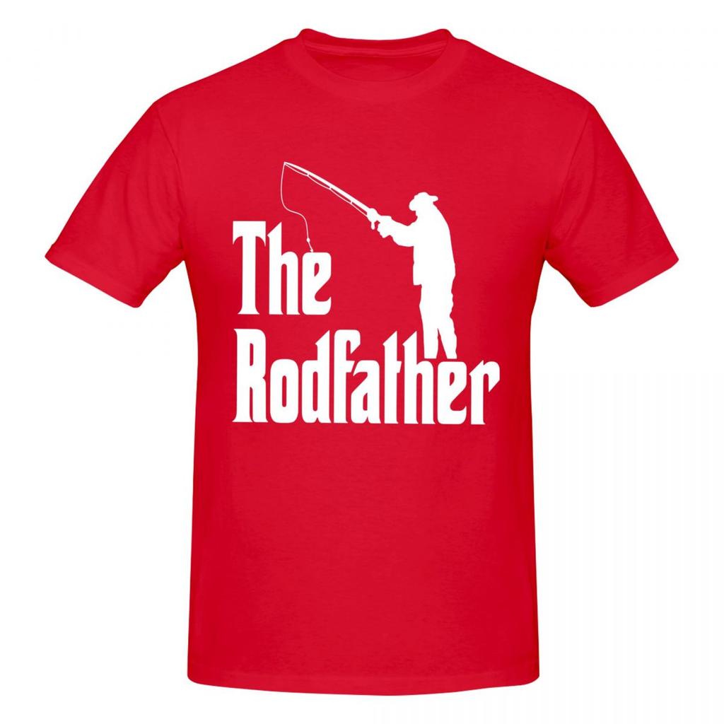 Unisex The Rodfather Fly Fishing Graphic T Shirt Vintage Plus Size Cotton Crewneck Sleeve Tshirt