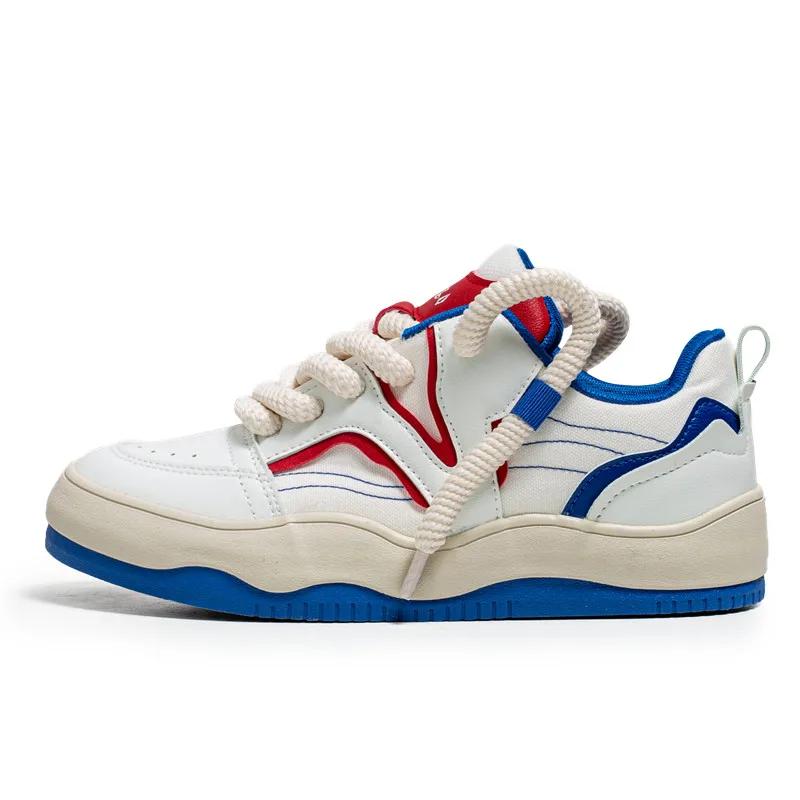 

Fashion SYTK Sneakers Men Casual Shoes Leather Vulcanized Fashion Outdoor Man Sports Shoes Walking Male Sneakers Chaussure Hommes 44 белый