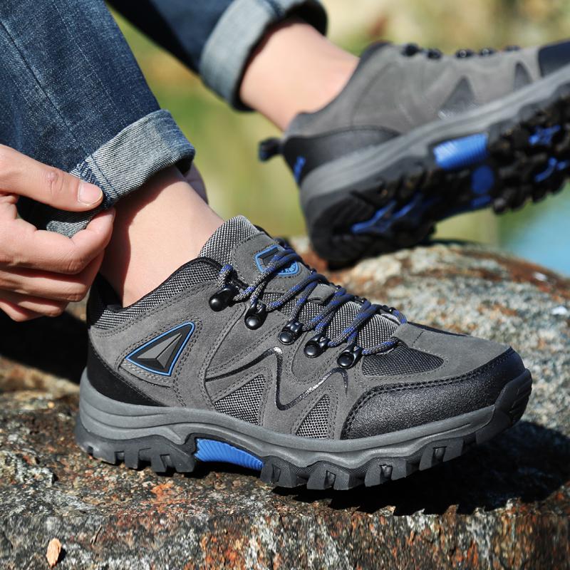 Casual Sneakers Men Anti-slip Wear-resistant Breathable Casual Outdoor Hiking Shoes Comfortable Air Mesh Flat Low-top Shoes Men