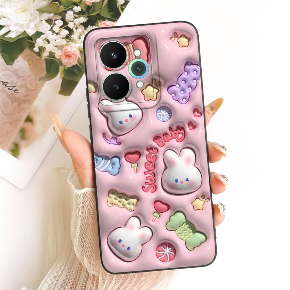 Cover For Realme 15 Pro Casing RMX5101 Silicone Luxury Fashion Flowers Kawaii Cute Painted Shockproof Phone Case