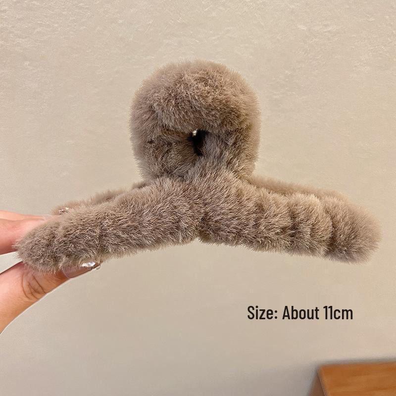 Large Plush Hair Clip: Autumn/Winter Volumizing Shark Clip for Women