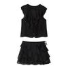 Kaslead New Arrival Women's Fashion Style Fashion Laminated Decoration Shirt Skirt 8372079 8372080
