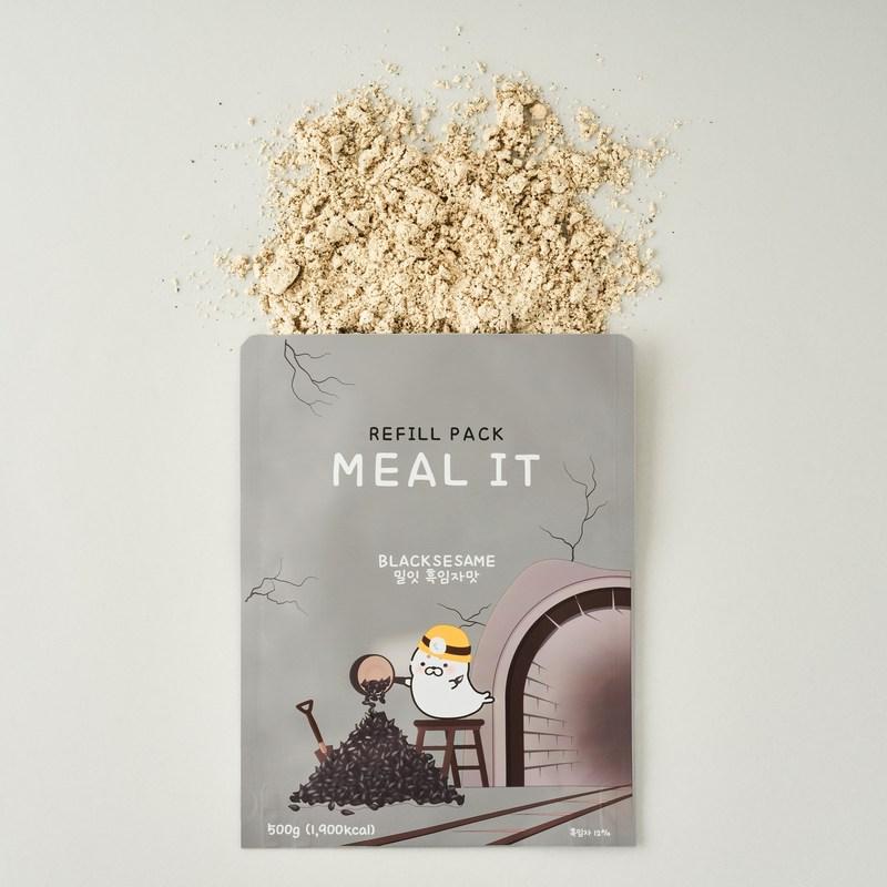 Meal It Meal Replacement Protein Shake Black Sesame Flavor Refill Pack, 500g, 1 unit