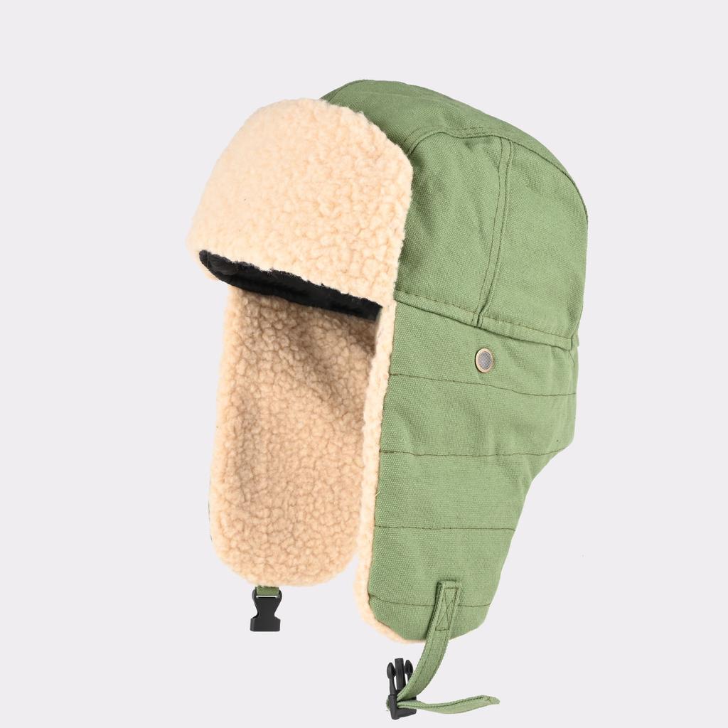 Retro pilot hat men's and women's winter ear protection warm hat outdoor glasses locomotive thickened cotton hat