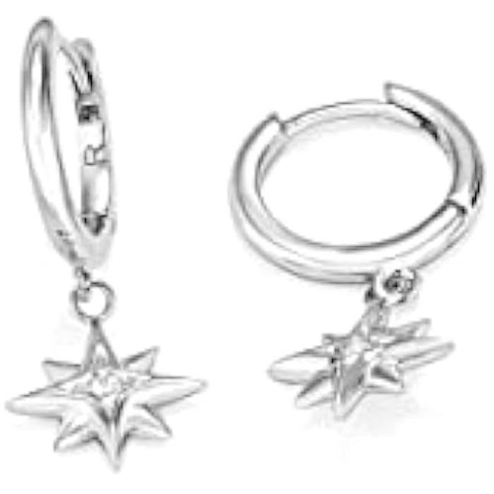 Boucles d'Oreilles - RADIANT - Paires de Boucles d'Oreilles en Acier Inoxydable, Cuir et Céramique