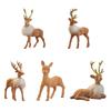 Christmas Reindeer Statue Holiday Decoration Home Decor Xmas Elk Figurine Simulated Deer Sculpture for Winter Tabletop Office