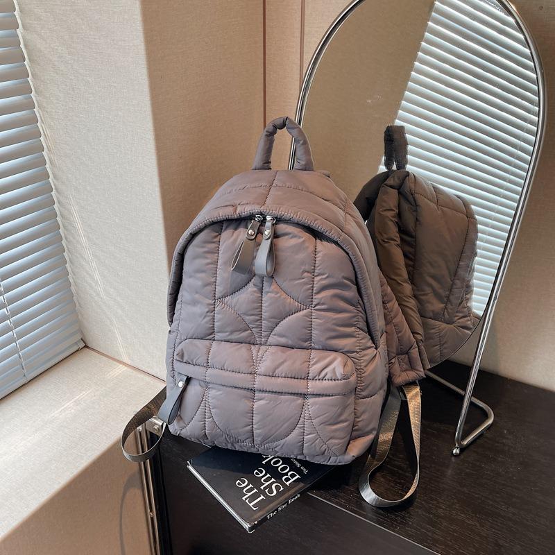 

Student class backpack new large-capacity travel commuting versatile leisure high-end cotton bag серый