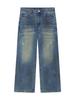 Mattengkim Embo Washed Denim Pants For Men In Blue