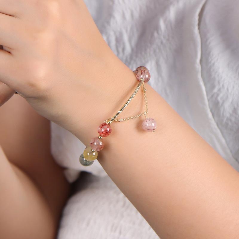 Sweet Summer Multi-Color Rutilated Quartz Bracelet | Vibrant Energy & Luck Attraction Jewelry | Joyful Holiday Gift for Her