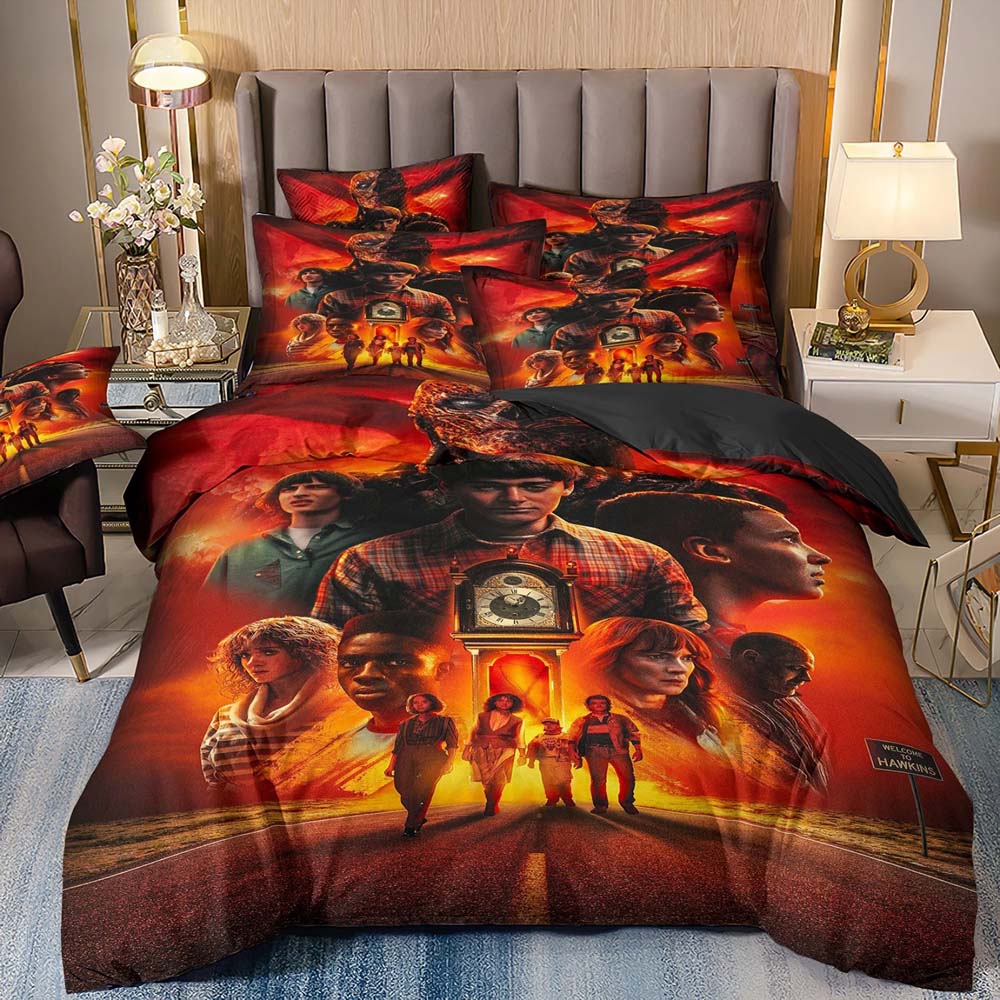 Hot Sale 3D S-Stranger Things Anime Bedding Set Baby Duvet Cover Sets Bedclothes Twin Single King Kids Adult Gift