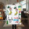 1PC Green Eggs and Ham Print Flannel Blanket, High quality All Seasons, Home Decor, Warmth and Comfort, Perfect for Christmas Gifts