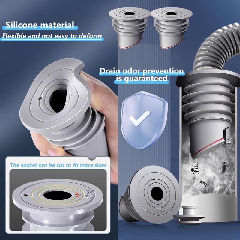 Vedação da Mangueira de Drenagem da Máquina de Lavar Tampa de Vedação Plugue de Drenagem para Tubo de Esgoto Versátil Anti-Odor Ralo de Chão Prevenção de Refluxo