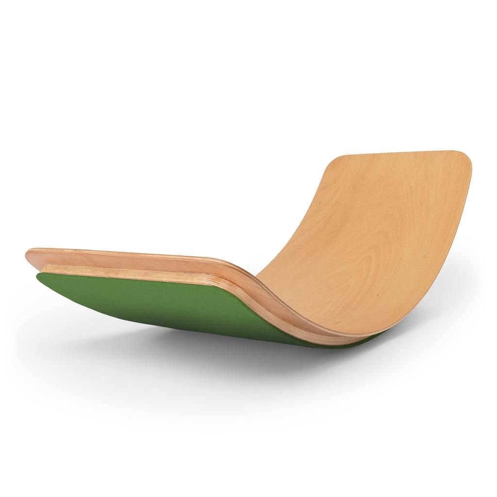 Balance Board Wooden Wobble Rocker Board Activity Body Balancing Training Toy Lama Smile Green