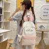 Japanese Ins New High-value, Fresh, Sweet and Cute Cartoon Plaid Backpack, Lightweight Backpack for Junior High School Students