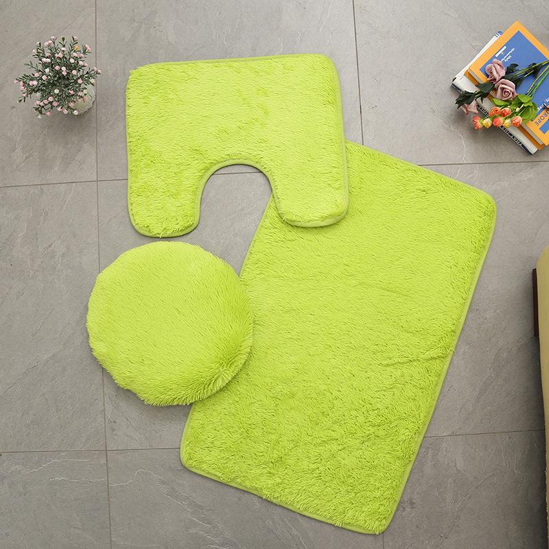 3pcs Bathroom Mat Set for Bathroom Silk Tie-Dye Toilet Soft Non Slip Rug Shower Carpets Toilet Lid Cover Floor Mats for Hallway