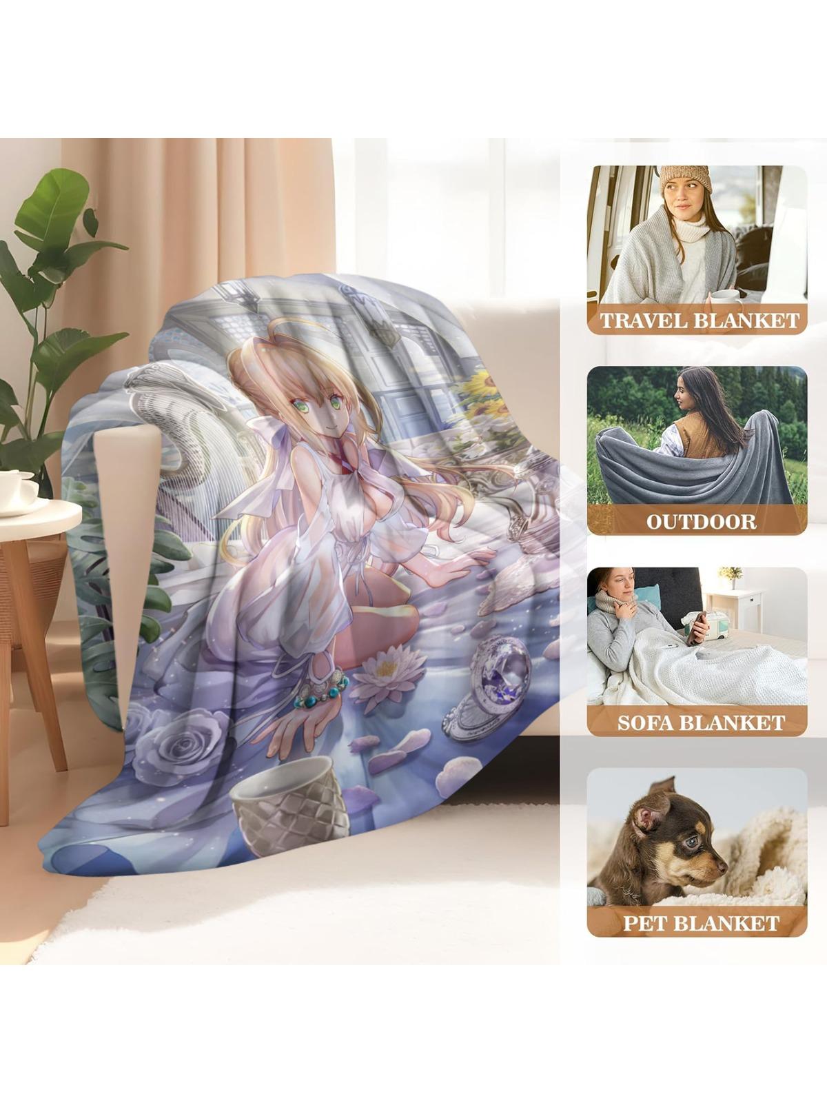 Anime Flannel Blanket – Double-sided Printed Cozy Sleeping Blanket 75x90cm