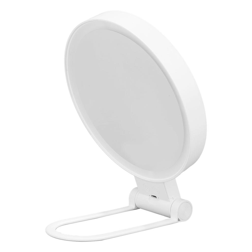 Double Sided Magnifying Mirror 1X 5X with LED Light and Folding Handle Table Top Vanity Mirror for