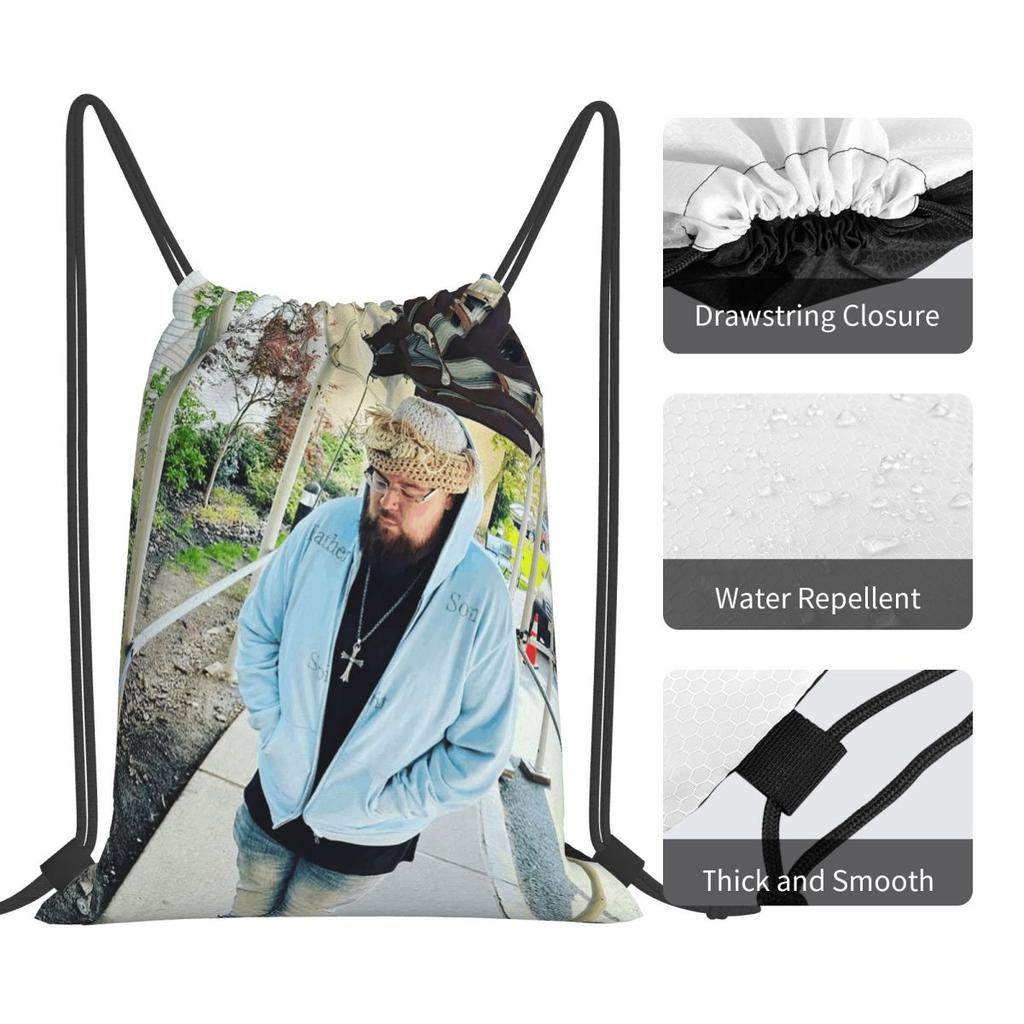 Joeyy Singer Vocalist Music Rapper Backpacks Casual Drawstring Bags Sports Bag Book Bags for Travel Students