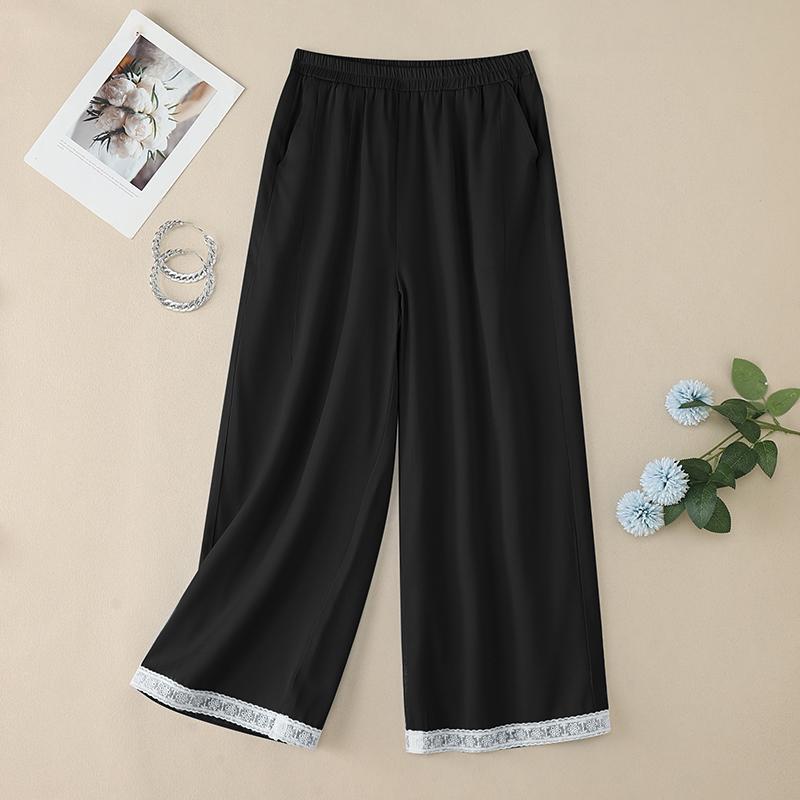 

ZANZEA Women Casual Elastic Waist Loose Solid Pants 4XL чорний