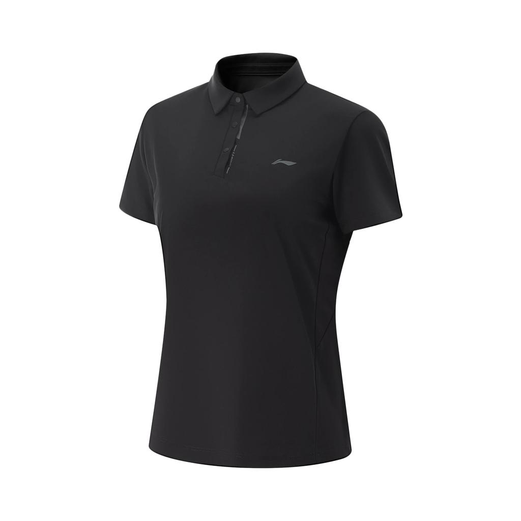 Li-Ning Fitness Series Sports Casual Simple Solid Color Loose Fit Short Sleeve Polo Shirt Women Tops APLV016-1