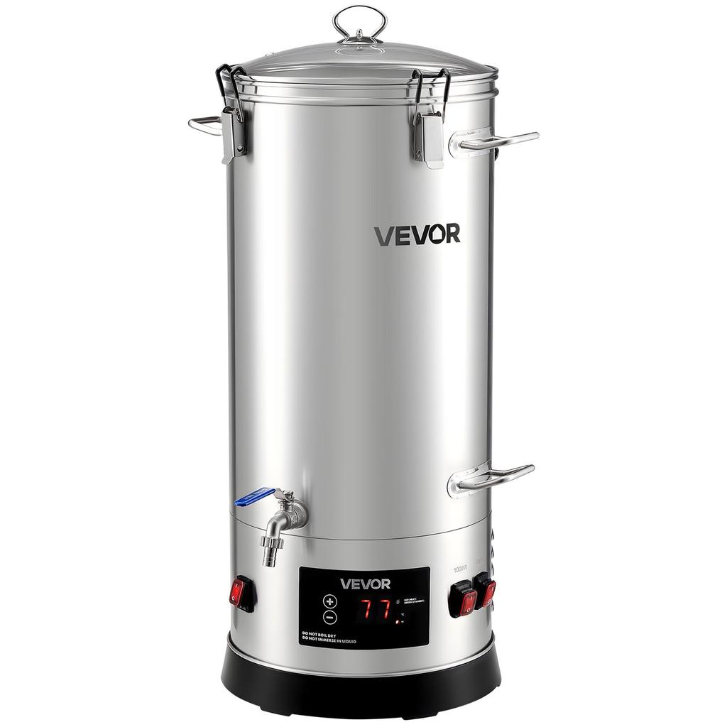 VEVOR Electric Brewing System, 8 Gal/30L Brewing Pot Home Beer Brewer, 304 Stainless Steel Body