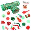 1 Set Christmas Cat Toys Cats Tunnel Rattle Ball Plush Mice Foldable 3-Way Tube Toy Interactive Play And Chew Toys for Indoor Cats And Kittens