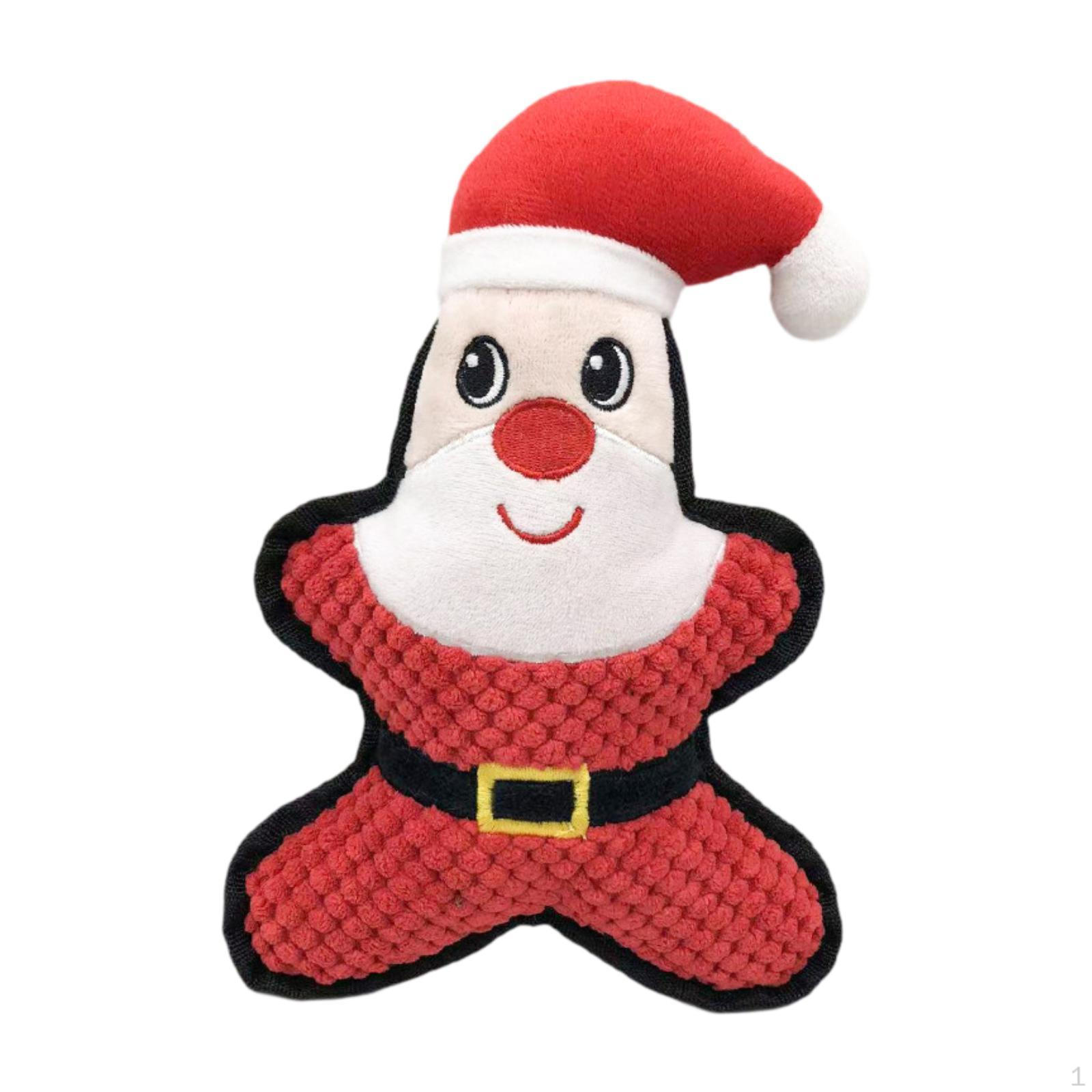 

Рождественская пищалка для собаки, интерактивная жевательная, мягкая, чтобы занять их, плюшевая, забавная для щенка santa claus