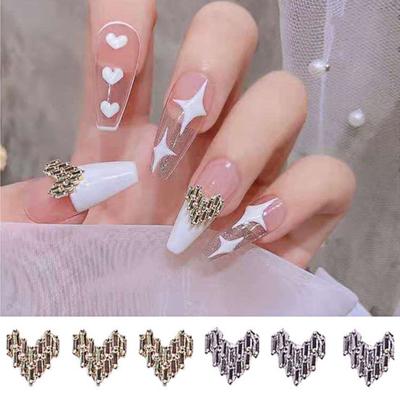 Yousheng 10 Pièces Strass Ongles Étincelants Forme Créative Effet Visuel Brillant Couleur Vive Large Application Décoratif Alliage 3D Luxe Abstrait Amour
