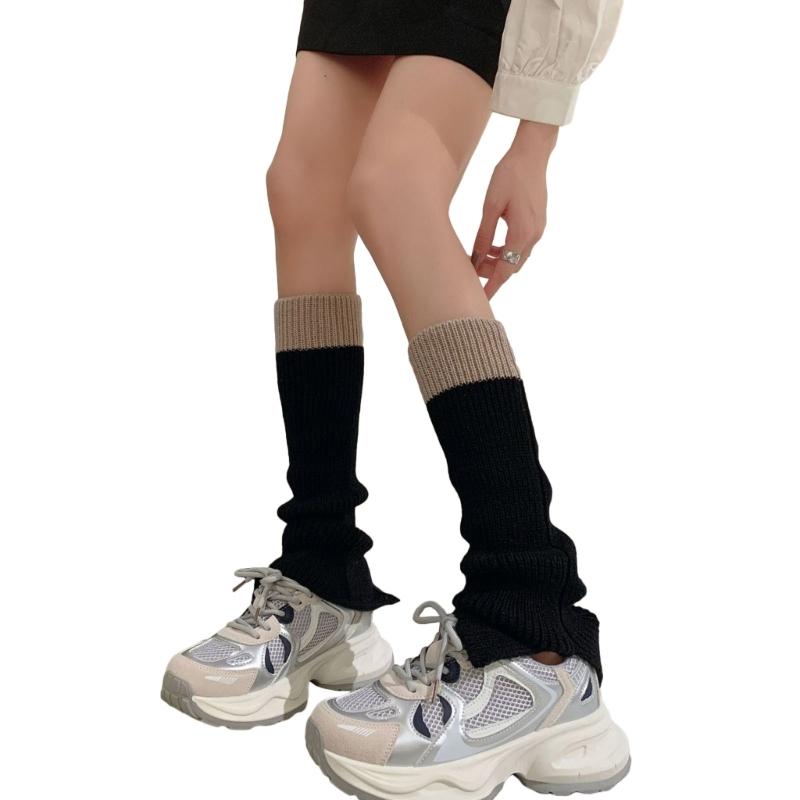 

Womens Lolitas Knit Long Socks Flared Leg Warmers Harajuku Booties Socks Winter Warm Ankle Heap Socks One Size чорний