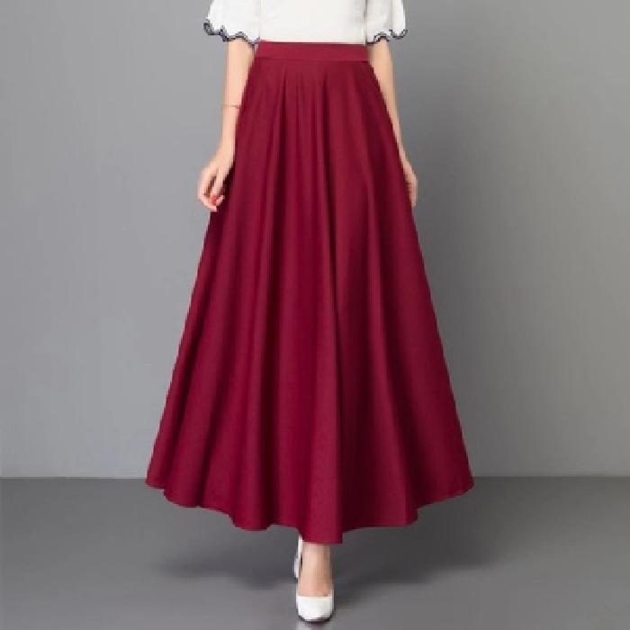 Spring/Summer Half Length Skirt Long Skirt High Waist Big Swing Skirt Women's Versatile Large Size Skirt