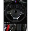 38CM Hand Sewing DIY Black Carbon Fiber & Leather Car Steering Wheel Cover Trim