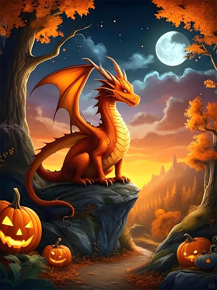 5D Diamond Painting Halloween Fantasy Dark Style Decoration DIY Full Diamond Mosaic Inlaid Cross Stitch Set Gift