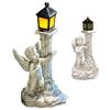 Roman Colum Child Sculpture Lamp Outdoor Garden Resin Statue for Yard Decors
