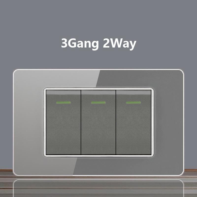 Italy Chile Socket with USB Smart Type-c 20W Fast Charging Glass Wall Electric Light Switch,Thai US Brazil Dual USB Power Socket